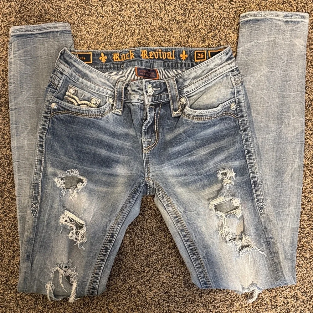 Rock Revival Light Blue Skinny Jeans - Picture 4 of 11